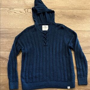 Abercrombie Kids Navy Blue Knit Sweater with Hood